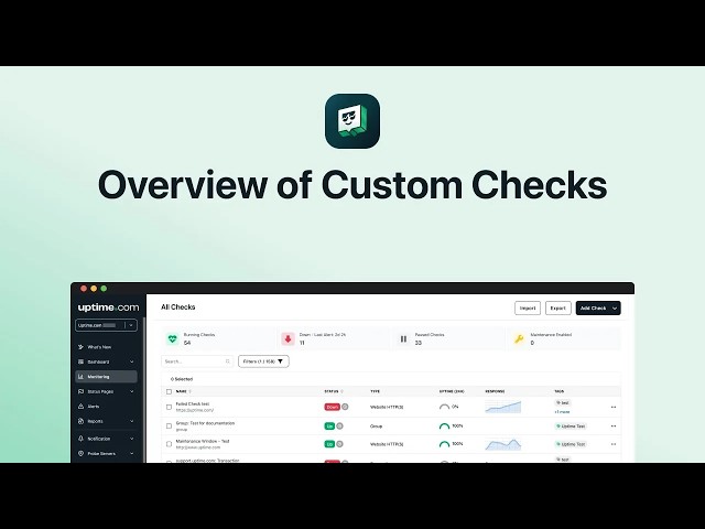 Overview of Custom Checks