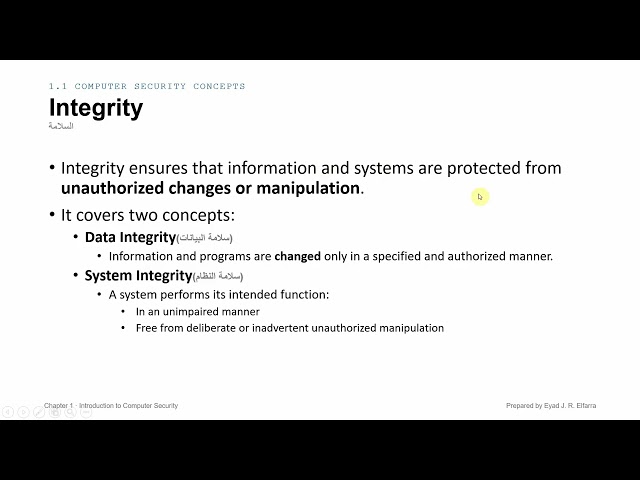 Lecture 02   Chapter 01   section 1.1  Computer security concepts Part 01