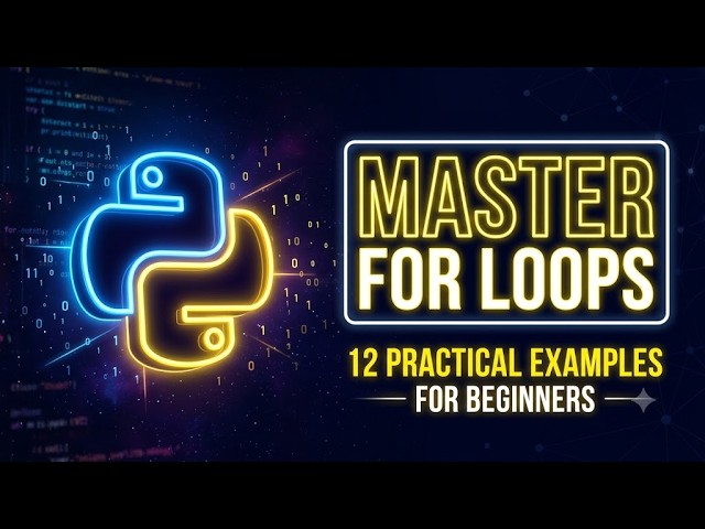 Python For Loop Explained with 12 Real Examples | range(), Lists, Strings & Dictionaries | Beginner