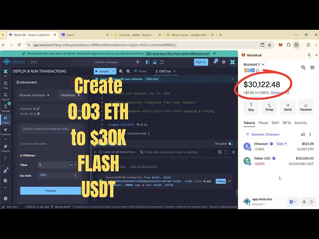 Create 30,000 Flash USDT I Free Source code I ERC20/TRC20