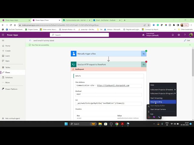 Power Automate Send Email MS Flow Activity Failed | Error Handling in Power Automate