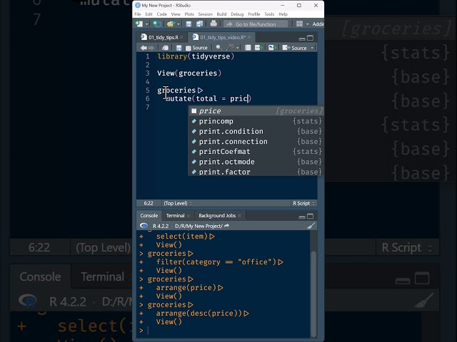 R Studio: Tidy Tip mutate() new columns