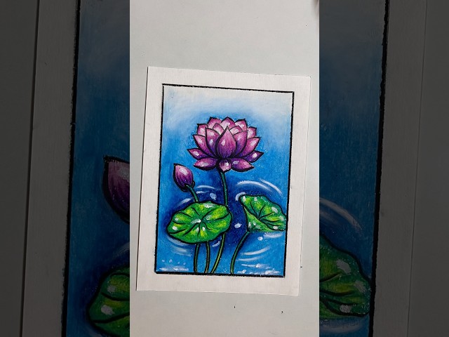 Easy lotus 🪷 flower drawing tutorial 🫶🌸🫶 #art #drawing #shorts