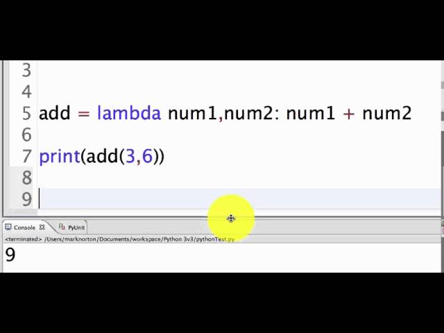 Intro To Python: lambda expressions