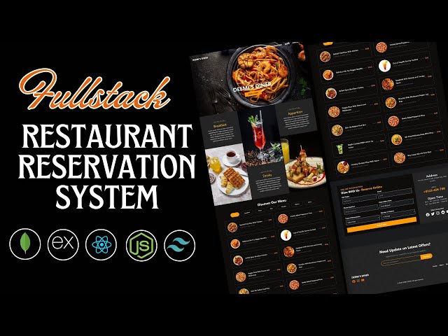 Build a Full Stack Restaurant Reservation System Using React, Node JS, MongoDB, Express and Tailwind