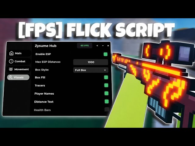 [FPS] FLICK SCRIPT - Aimbot, ESP, AutoHit PASTEBIN | Roblox Script