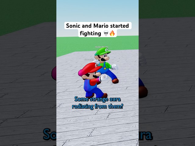 SONIC and MARIO STARTED FIGHTING 💀🔥 #roblox #micup #sonic