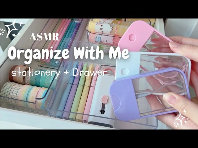 Organize My Stationery + Drawer 𐙚 ASMR ⋆.˚ Chill Vlog 🤍Cozy & Aesthetic ♡