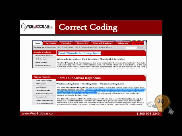 Search Engine Friendly Web Development:  Correct Coding