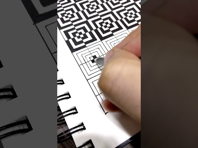 Easy 3D Concentric Square Optical Illusion Tutorial ✏️