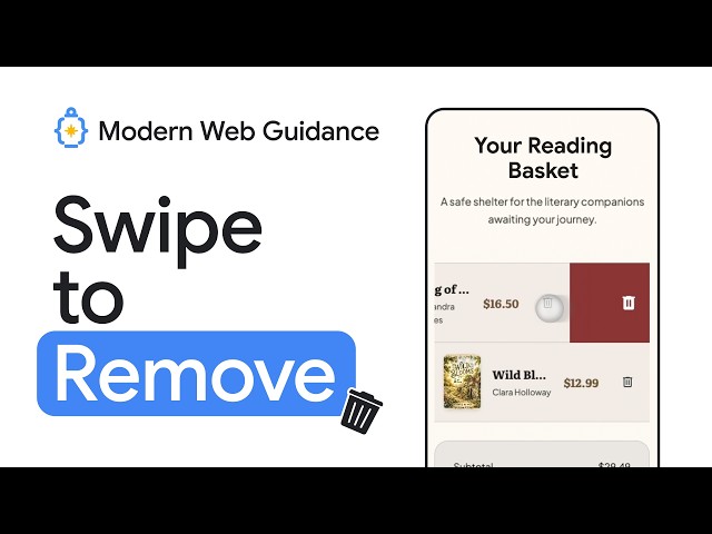 Modern Web Guidance: Swipe to remove