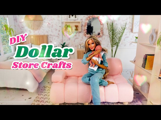 Dollar Store DIY Doll Home Decor: Sofa, Mirror, Room Divider