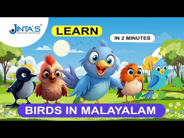 Learn  Malayalam in Just 2 Minutes! - Birds | +919009400748 | JINTAS
