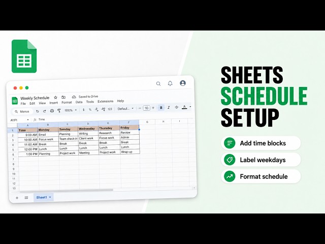 How to Make a Schedule in Google Sheets (Plan Time Blocks)