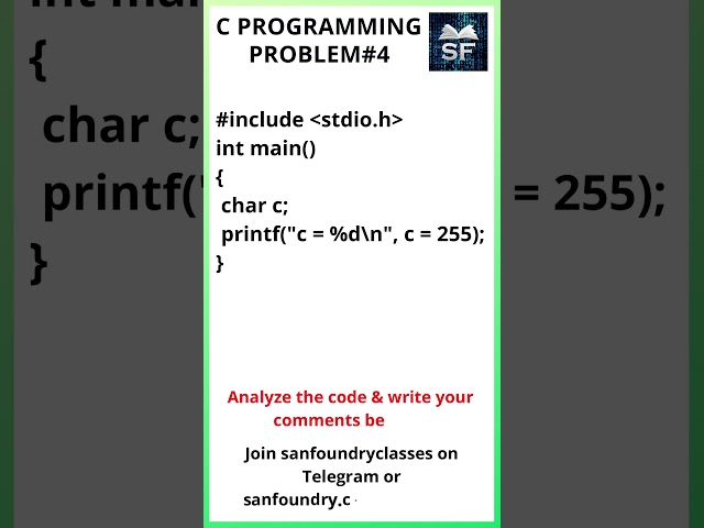 C Language Problem 4 | Sanfoundry | #Shorts