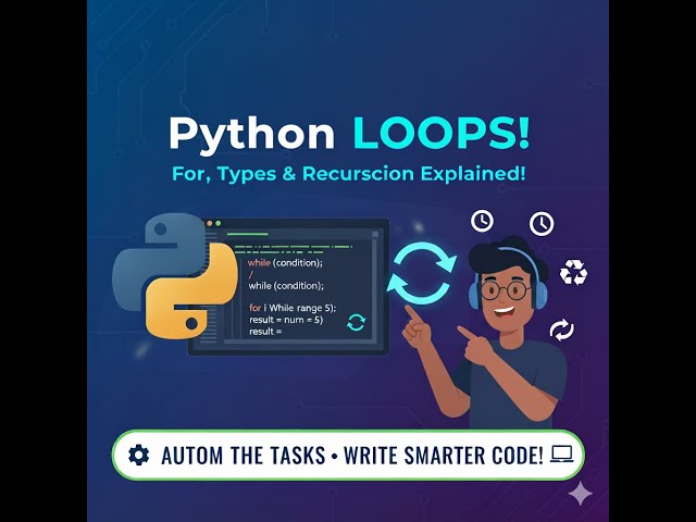 Module 03: Python Loops (For Loops, While Loops & Recursion Explained) | Pyhton Crash Course