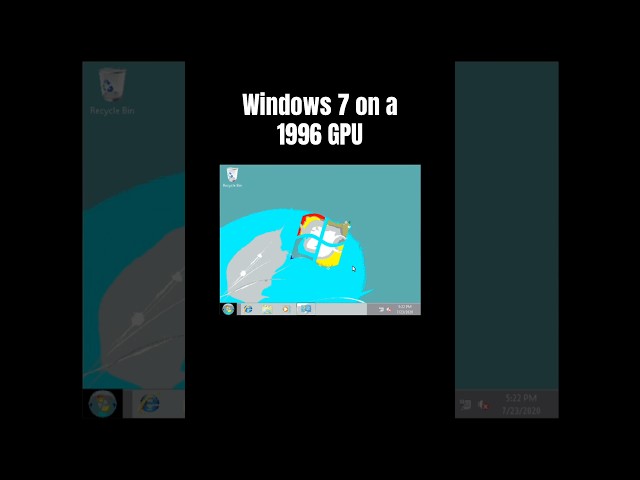 Running Windows 7 on an Unsupported GPU from 1996🚫#shorts #techretro #microsoft #vgpu #gpu