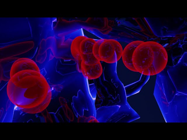 Blue univers with red sphere (Blender & Geometry nodes)