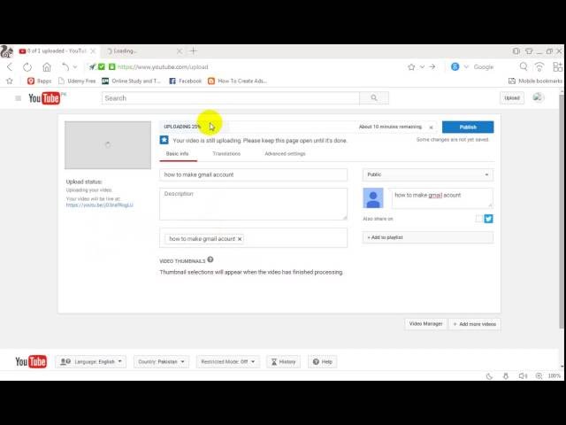 how to upload video on youtube channel