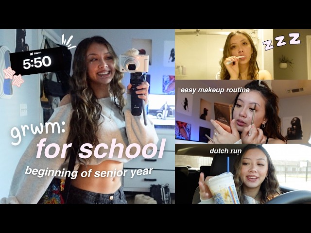 grwm: my 5:30ish A.M SCHOOL MORNING ROUTINE🌟 *senior year*