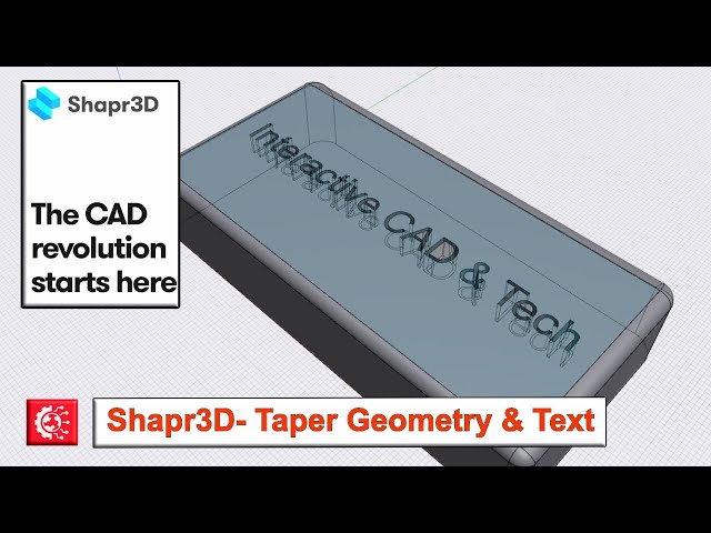 Shapr3D Tutorial: Taper Parts and Text
