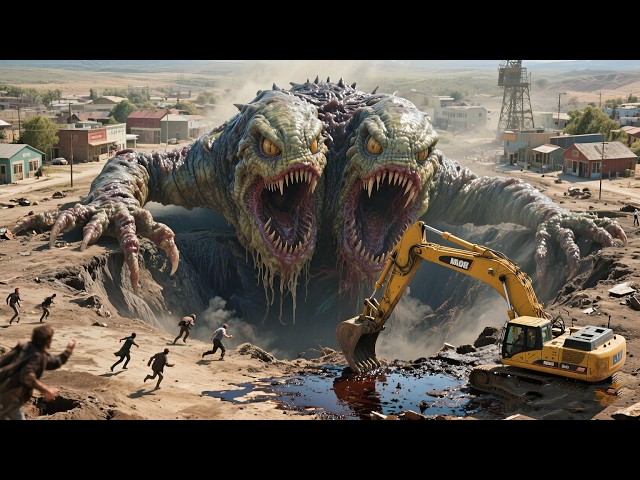 【FULL MOVIE 4K】Giant Monster Rampage! Oil drillers awake beast, town razed instantly!