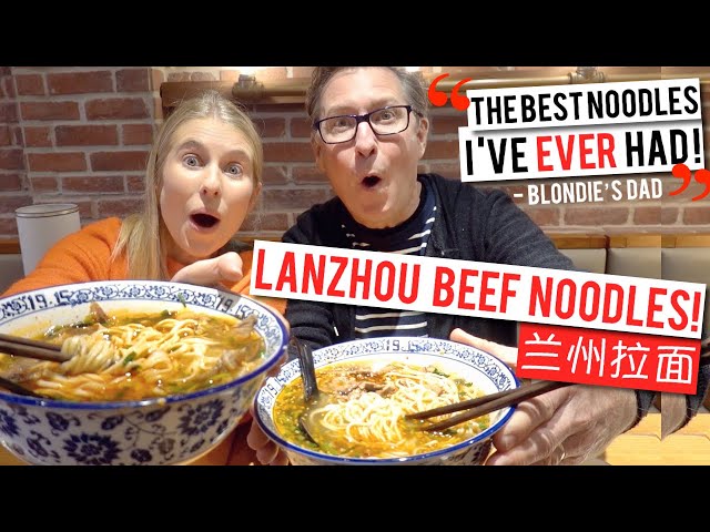 Dad tried LANZHOU BEEF NOODLES!!! He will never be the same....