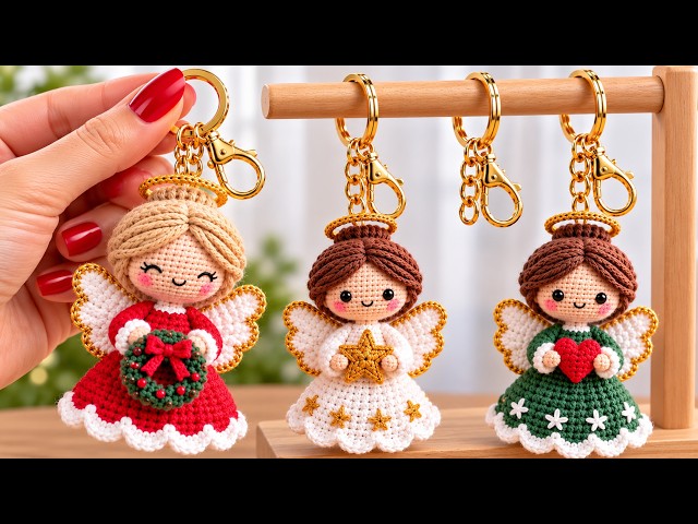 CRAZY EASY!😱How to Crochet a BEST-SELLING CHRISTMAS ANGEL Keychain 🎄 Easy for Beginners!
