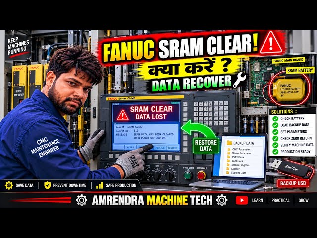 FANUC SRAM Clear Alarm का Solution | Parameter Backup से Recovery कैसे करें?