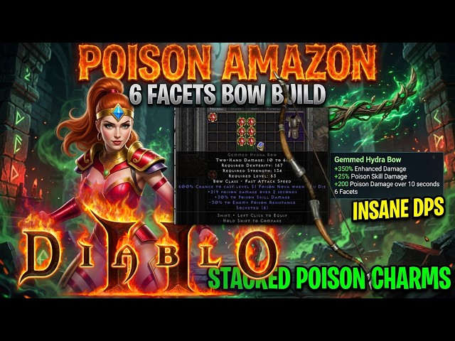 6 Facet Poison Amazon is Absolutely BROKEN in D2R! (Insane DPS) #diablo2resurrected #diablo #gaming