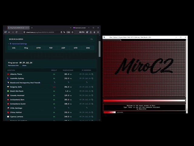 MIRO C2 / API / BOTNET | MIRO C2 VS HLL SERVER