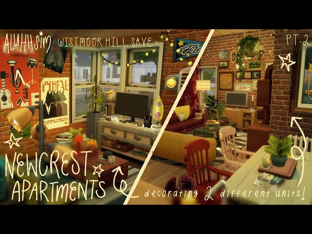 decorating cozy cluttered apartments with lore for my save pt.2👜🌷🛋️the sims 4 long play