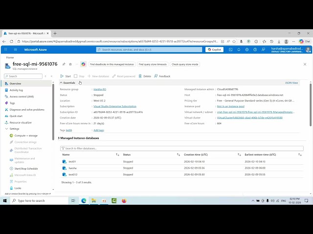 How To Start and Stop Azure SQL Managed Instance