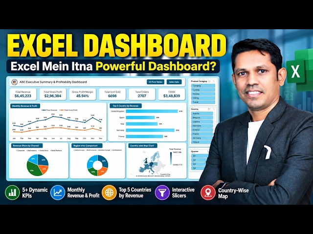 Excel Dashboard Project for Beginners to Advanced | Build a Real-World Excel Project