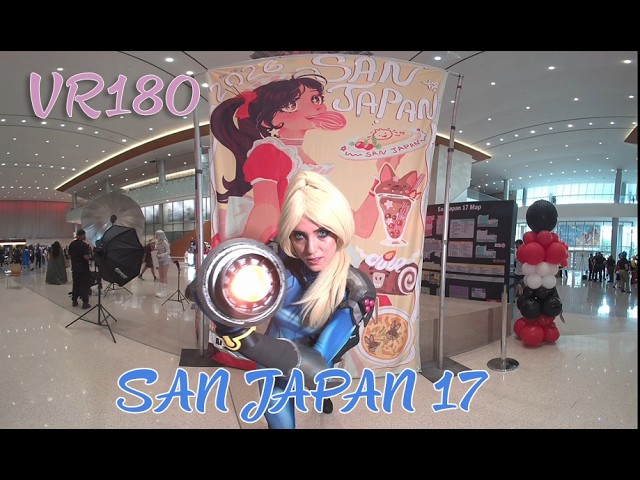San Japan 17 — Immersive VR180 3D Cosplay Highlights - Samus Zero Suit Cosplay & Cyborg Ninja