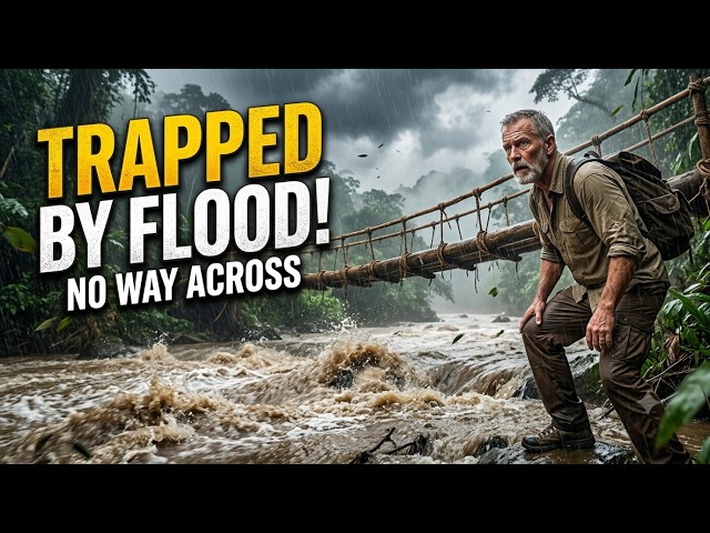 Rising Water Cut Him Off… Then He Built a Wooden Bridge