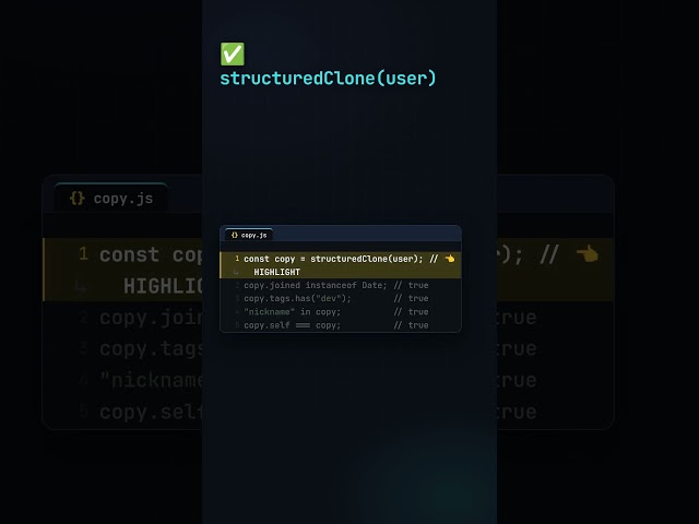Stop Using JSON.parse(JSON.stringify()) #shorts