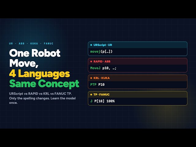 Robot Programming Languages Compared — UR, ABB, KUKA, FANUC