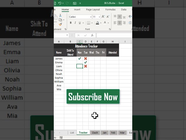 Check Mark and Cross Mark in Excel