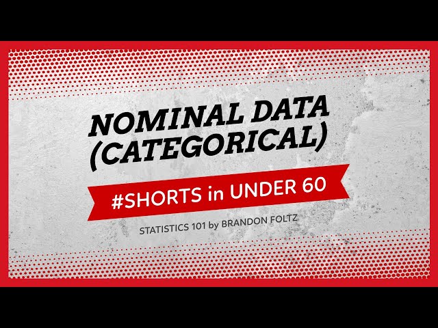 Statistics #Shorts 5: Nominal Data