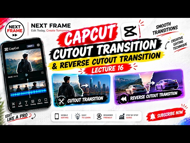 CapCut में Cutout Transition कैसे बनाएं? 🔥 Reverse Cutout Transition | Lecture 16