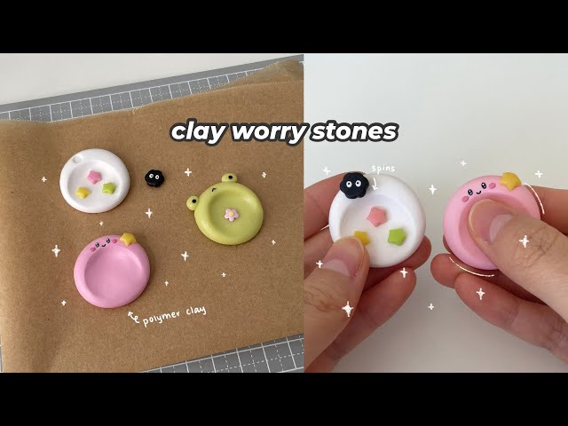 making cute clay worry stones (easy diy) ✨