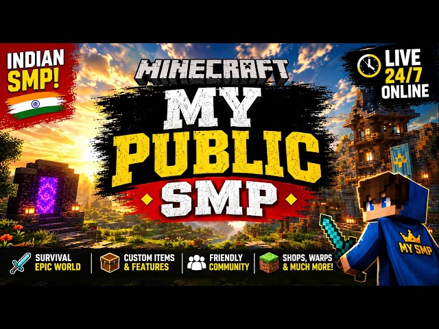 dadybhaiff (YT)  Live Streama MINECRAFT LIVE || 24/7 LIVE SERVER || Join fast!!!