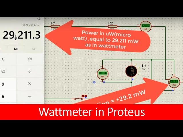 how to use wattmeter in Proteus tutorial