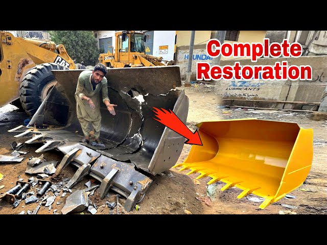 Restoration a Totally Destroyed Caterpillar Loader Bucket | Incredible Fabrication #repairing 