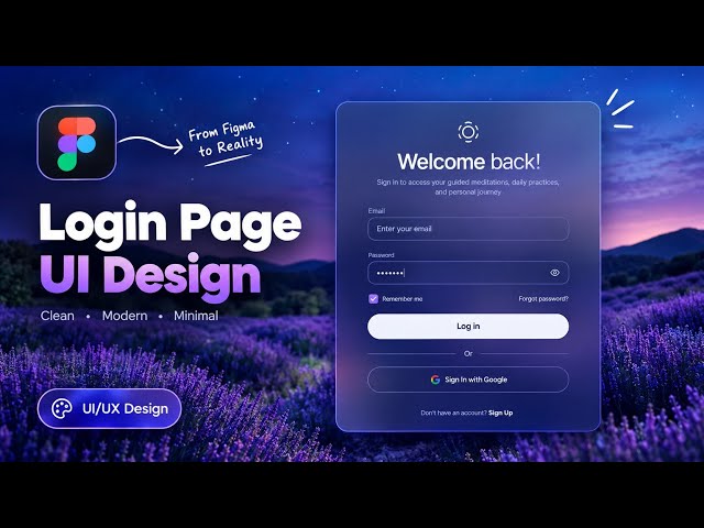 Login Page UI Design in Figma ✨ | Modern Glassmorphism Login UI