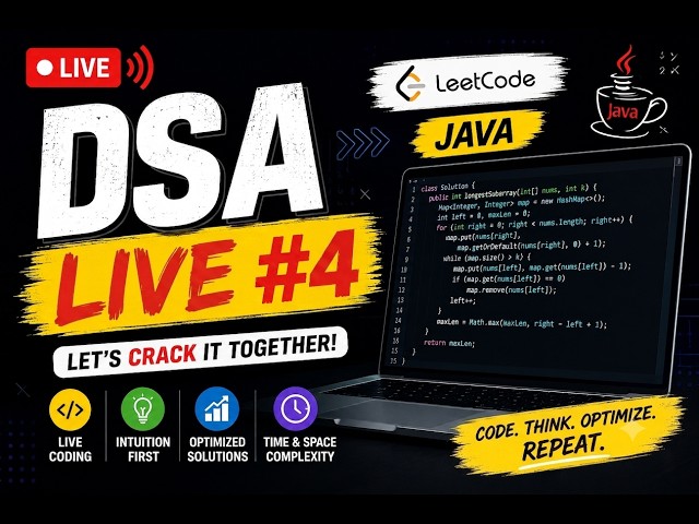🔴 DSA Live #4 | LeetCode Problem Solving in Java