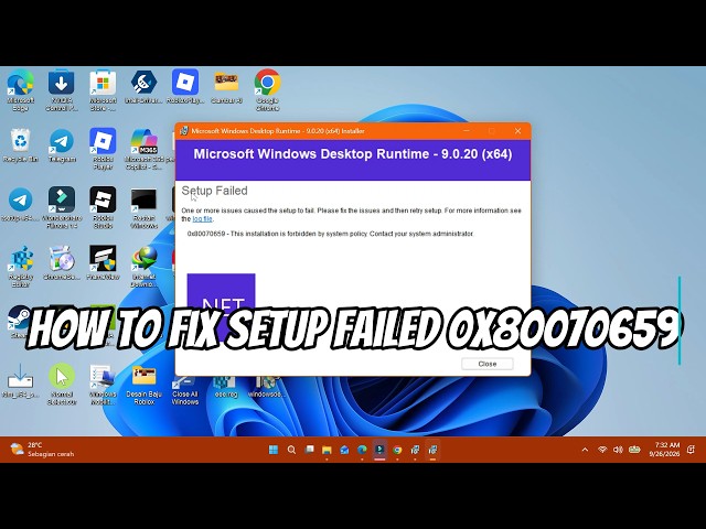How to Fix Setup Failed 0x80070659