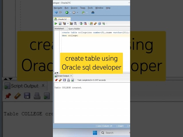 create table using Oracle sql developer #shortsfeed #ytshorts #trending #viral #oracle