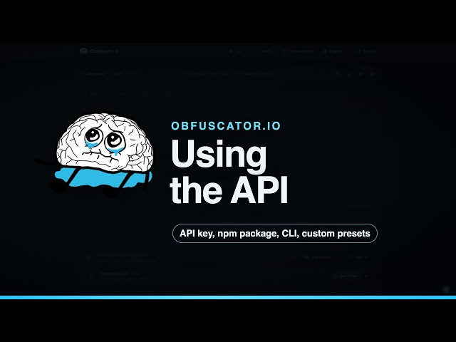 Using the Obfuscator.io API: API Keys, npm Package, CLI and Custom Presets